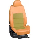 Autopotahy Volkswagen TOURAN / TOURAN /10.2015->, Touran (7 míst), KOŽENKA > OR 0418 (OR 0418 / Hnědý koženkový bok)