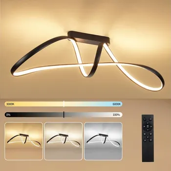 Brilagi-LED Stmívatelný přisazený lustr TWISTER LED/60W/230V 3000-6000K černá+DO