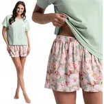 MORAJ BAVLNĚNÉ DÁMSKÉ PYŽAMO S KRÁTKÝM RUKÁVEM DVOUDÍLNÉ POHODLNÉ L