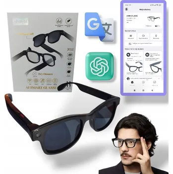 Chytré AI Brýle s HD Kamerou, Audio/Video se Redukcí Šumu, Wi-Fi