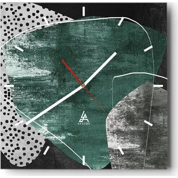 Hodiny Nástěnné hodiny do kuchyně 30x30 Abstrakce Stylové hodiny na skle Loft Tiché