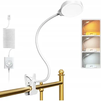 Lampička Flexibilní lampička Glocusent Glcsntbl204 s klipem, bílá, 36 LED diod, 6000K