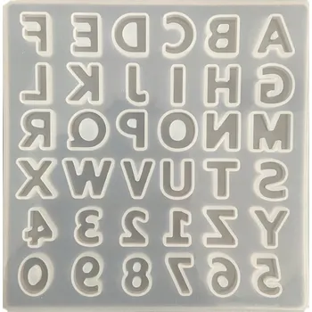 Nádoba na pečení FS-80 Silikonová forma na pryskyřici 135x135x12mm - mix písmen a čísel