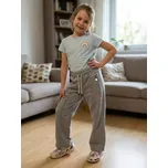 Dívčí teplákové kalhoty Kugo ZT8880 šedý melír