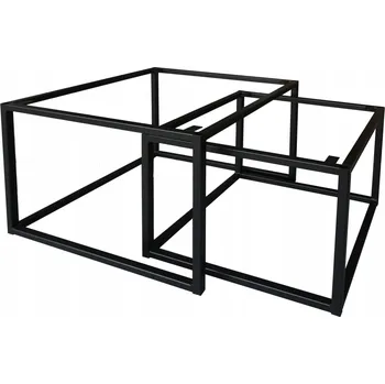 Konferenční stolek Rám stolku 2v1 ČTVEREC KOVOVÝ STOLEK konferenční ČERNÝ MATNÝ LOFT 60/50CM