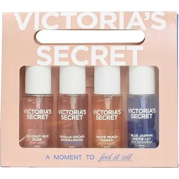 Kosmetická sada Victoria’s Secret Sada 4 Tělových Sprejů 75 ml – Bare, Velvet, Pure, Love Spell