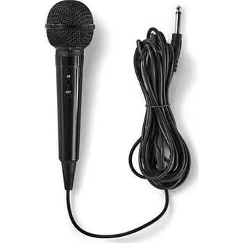 Mikrofon Nedis MPWD01BK - Kabelový Mikrofon | | Pevný kabel | 5.00 m | 80 Hz - 12 kHz | 600 Ohm | -75 dB | Vypínač | ABS | Černá