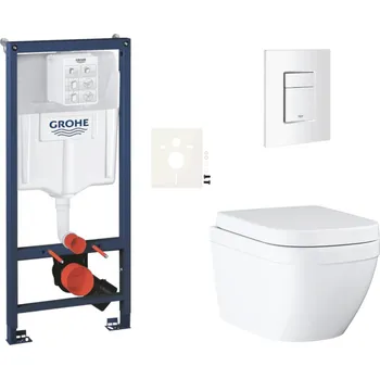 Klozet Grohe Závěsný wc set do lehkých stěn / předstěnová montáž Euro Ceramic SIKOGRSEUSCSH0