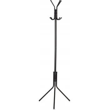 Věšák Věšák na bundy a kabáty do předsíně, kovový černý, 48 x 170 cm