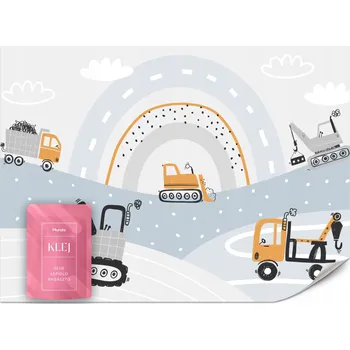 Fototapeta FOTOTAPETA PRO DĚTI AUTA STAVEBNÍ STROJE DUHA SKANDINÁVSKÝ STYL 250x175