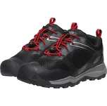 obuv trekking nízká juniorská KEEN WANDURO LOW WP YOUTH, black/ribbon red - 37