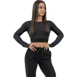 Nebbia Intense Dámský Crop top s dlouhým rukávem 839 černý - L + Sleva 3 % pro registrované