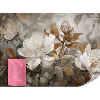 Fototapeta FOTOTAPETA DO OBÝVÁKU KVĚTINY STYL BOHO VINTAGE ROSTLINY PŘÍRODA LOFT 350x256