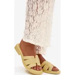 Žluté dámské pantofle na nízkém podpatku Lorania Velikost: 38