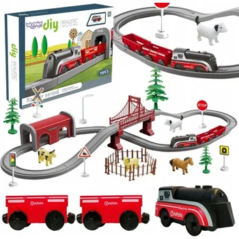 Vláček a vláčkodráha Elektrická vláčkodráha Lokomotiva Trať Farma Zvířata - Sada