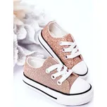 Dětské brokátové tenisky růžové zlato Bling-Bling Velikost: 21