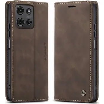 Pouzdro na mobilní telefon Flipové pouzdro Caseme pro Motorola, Moto G57 Power, hnědé