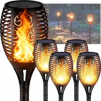 Venkovní osvětlení Solární Zahradní Lampa Pochodeň 96 LED Plamen Lucerna Světla do zahrady 4 ks