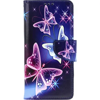 Pouzdro na mobilní telefon Pouzdro Xiaomi Redmi Note 15 Pro 5G knížkové Modré s motýlky (kryt neboli obal na Xiaomi Redmi Note 15 Pro 5G)