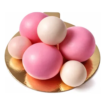 Čokoláda Čokoládová figurka Kolule růžové a bílé 6ks