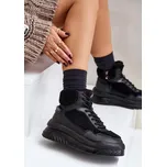 Černé dámské tenisky na platformě s beránkovým kožíškem Lee Cooper Velikost: 40