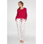 TIMO Timo | Dámské bavlněné pyžamo Burgundy Hearts - M / 37