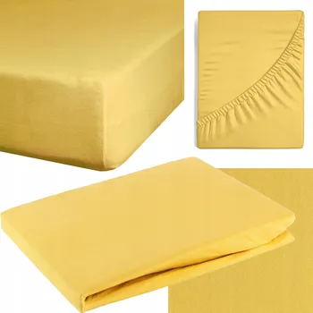 Prostěradlo Prostěradlo s gumou jersey 200 x 220 cm hořčice
