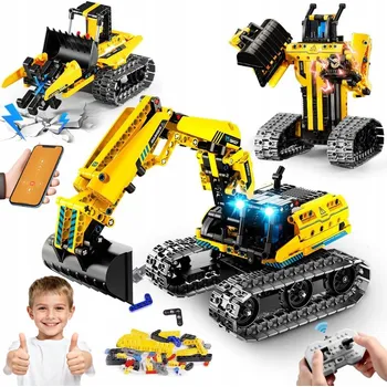 ostatní stavebnice STAVEBNICE BAGR ROBOT NÁKLADNÍ AUTO 3V1 RC PILOT + APP 430 KS