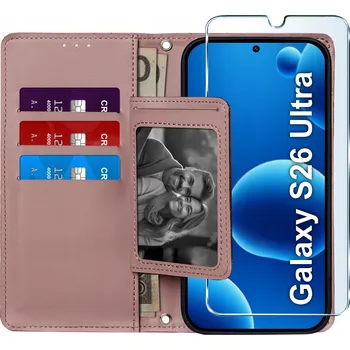 Pouzdro na mobilní telefon Flipové pouzdro KrainaGSM pro Samsung Galaxy S26 Ultra, růžové