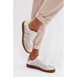 Stříbrno/zlaté dámské kožené perforované tenisky Zazoo Velikost: 39