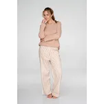 TIMO Timo | Bavlněné dvoudílné pyžamo Beige Stripe - M / 10