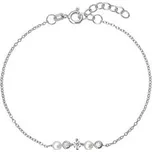 EG3395 Stříbrný náramek s říčními perličkami a zirkony