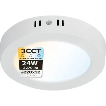 HOROZ Stropní Svítidlo LED Stropní Svítidlo KRUH MILENA 24W 3CCT 22 cm Bílá