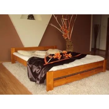 Postel Postel masiv Evropa - OLŠE 120 x 200 cm + matrace RELAX + rošt ZDRAMA