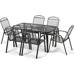Vikio Zahradní jídelní kovový set pro 6 osob V126 antracit ZA AKČNÍ CENU
