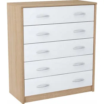 Botník Meble Bestseller 74 x 85 x 35 cm bílá, dub sonoma