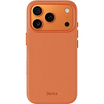 Pouzdro na mobilní telefon Magnetické silikonové pouzdro Benks Vita Pro (A070) pro iPhone 17 Pro Max s tlačítkem pro ovládání fotoaparátu, oranžové
