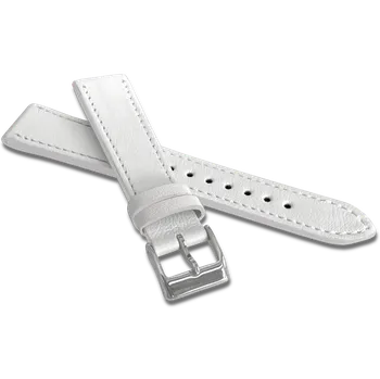 Řemínek na hodinky MINET Bílý prošitý řemínek SLIM z luxusní kůže Top Grain - 18. MSTUY18