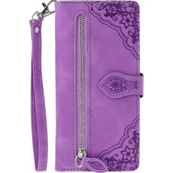 Pouzdro na mobilní telefon Pouzdro Xiaomi Redmi Note 15 Pro knížkové se zipem fialové (kryt neboli obal na Xiaomi Redmi Note 15 Pro)
