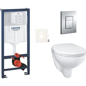 Klozet Siko Závěsný WC set do lehkých stěn / předstěnová montáž GROHE Bau Ceramic GRSBAUE