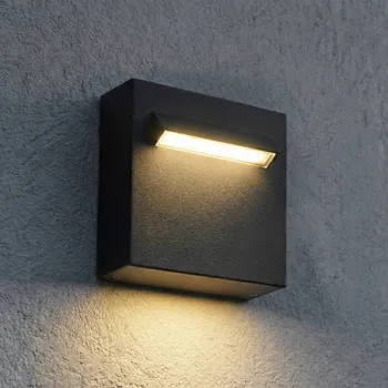 Lampička Lucande LED nástěnné svítidlo Joril, 9,4 cm, černé, IP65 černá LED 2 W celkem - Doprava zdarma