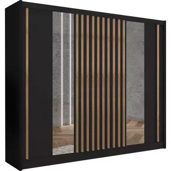 Skříň Ladder 250 černá/lamely dub craft