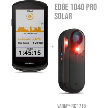 GPS navigace Garmin Edge 1040 Pro Solar + Garmin Varia RCT 715