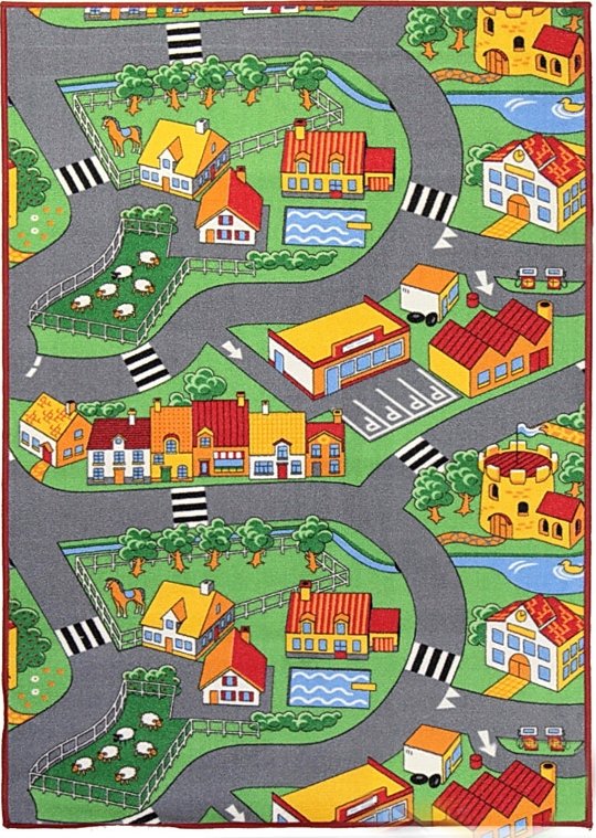 Hrací koberec pro děti silnice Little Village, 95x133, vícebarevná, dětský pokoj, Associated Weavers - 1 rok na vrácení + DOPRAVA ZDARMA k Vám i zpět