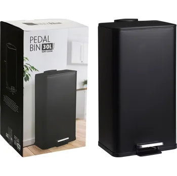 Odpadkový koš Excellent houseware Odpadkový koš kovový DELTA, černý 30 l KO-C80654390