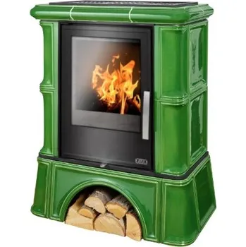 Krbová kamna ABX Bavaria K I TV 6,9kW kachlový sokl moosgrün