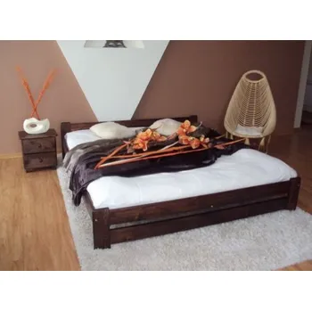 Postel Postel masiv Evropa - OŘECH 160x200 cm + matrace RELAX + rošt ZDARMA