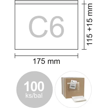 Obálka NONAME Obálka C6 transportní 175x110 + 25 mm, bal / 100 ks