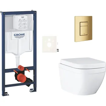 Klozet Siko Závěsný WC set do lehkých stěn / předstěnová montáž GROHE Euro Ceramic GRSEUSCGL0
