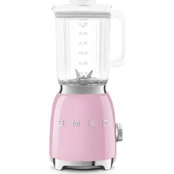 Smeg BLF03PKEU mixér, 800 W, 4 programy, funkce pulse, 18000 RPM, nerezové ostří, Ice crush, 50's Style, růžový
